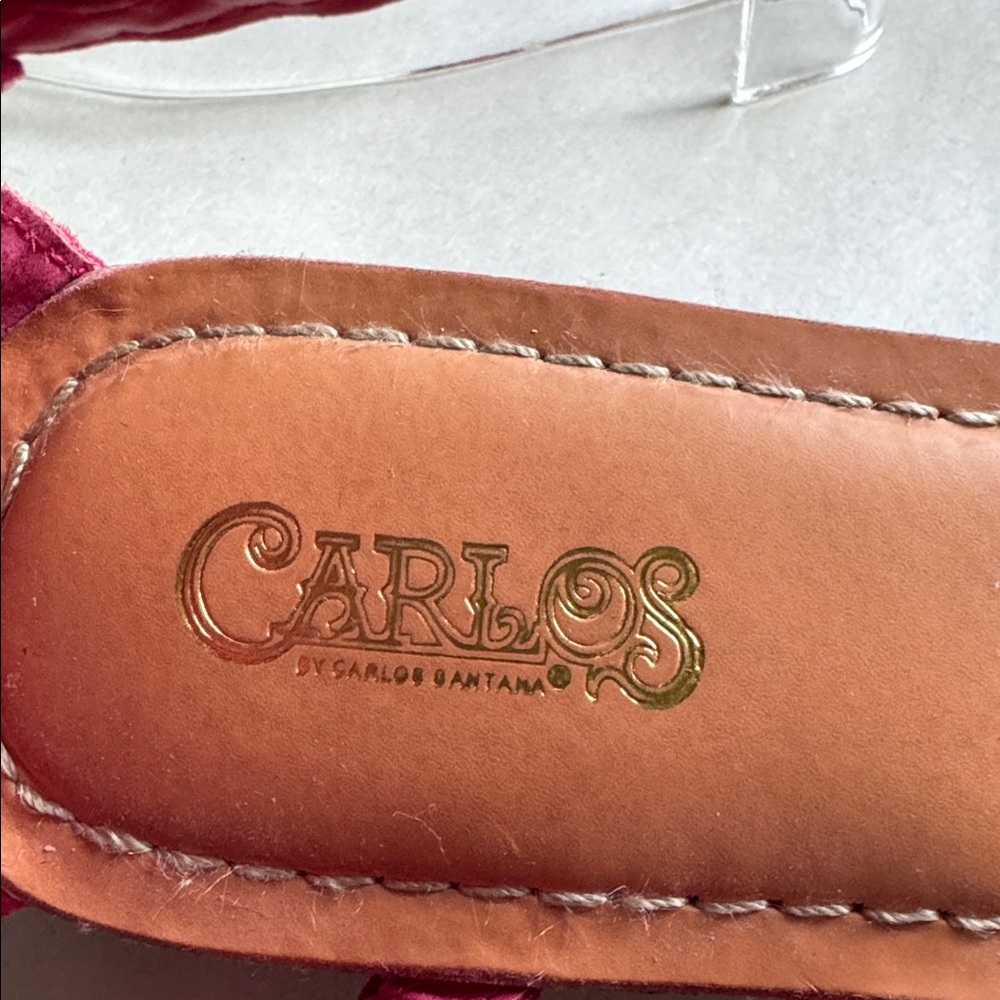 Carlos Santana Braided Leather Strappy Sandal Womens 8 magenta pink Festival - Picture 7 of 7